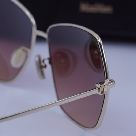MaxMara MM0035-H 30F Geometric Sunglasses - Gold/Brown - Picture 10 of 11